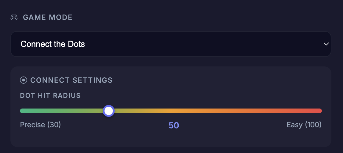 Connect the Dots Settings