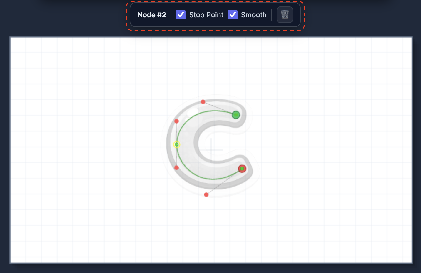 Node Options Toolbar
